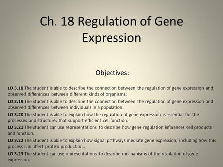 Regulation of Gene Expression - ppt video online download