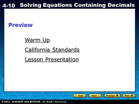 Preview Warm Up California Standards Lesson Presentation.
