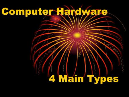 Computer Hardware 4 Main Types.