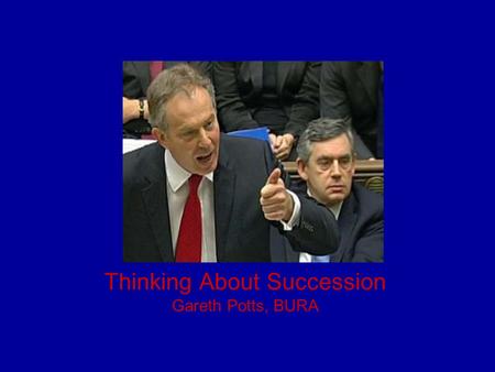 Thinking About Succession Gareth Potts, BURA. Terminology  Succession  Exit  Forward  Continuation  Legacy  Sustainability – hardest to achieve.