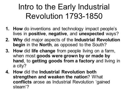 Intro to the Early Industrial Revolution