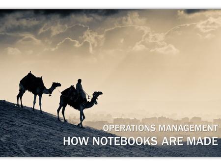 OPERATIONS MANAGEMENT HOW NOTEBOOKS ARE MADE. Introduction The Video Analysis & Methodology Analysis of the Supply Chain Lean Systems Quality Control.