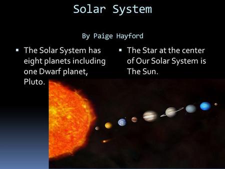 Solar System By Paige Hayford