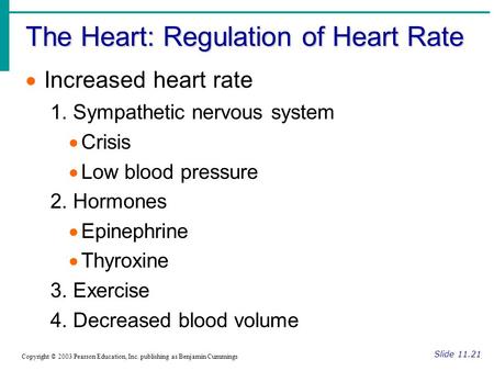 The Heart: Regulation of Heart Rate