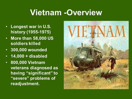 Vietnam -Overview Longest war in U.S. history ( )
