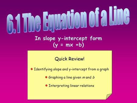 In slope y-intercept form (y = mx +b)