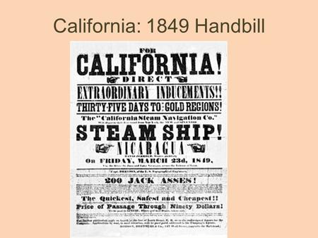 California: 1849 Handbill. 1859 Map- Routes to Pikes Peak.