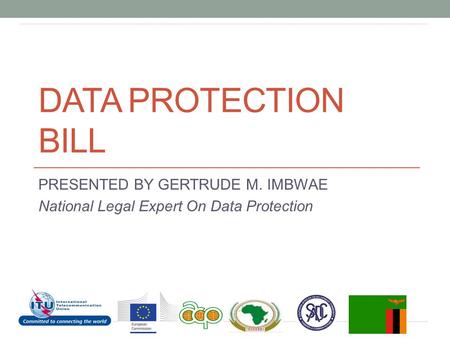 DATA PROTECTION BILL PRESENTED BY GERTRUDE M. IMBWAE National Legal Expert On Data Protection.