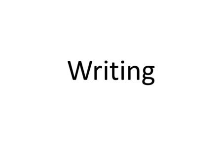 Writing. Writing Process Prewriting Drafting Revising Editing/Proofreading Publishing/Presenting.