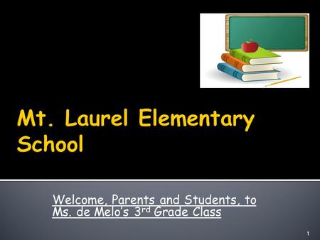 Welcome, Parents and Students, to Ms. de Melo’s 3 rd Grade Class 1.