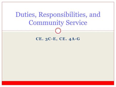 Duties, Responsibilities, and Community Service