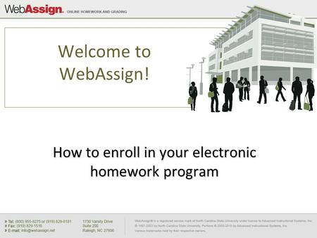 How to enroll in your electronic homework program
