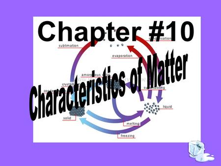 Chapter #10. The process of liquid water changing to a gas is called a.Freezing b.Precipitation c.Melting d.Vaporization.