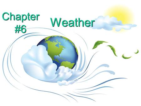 Chapter #6 Weather. What is the atmosphere? a.Water vapor in the air around Earth b.The oxygen in the air around Earth c.The clouds in the air around.
