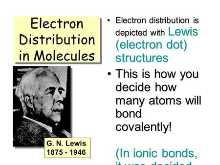 Electron Distribution in Molecules