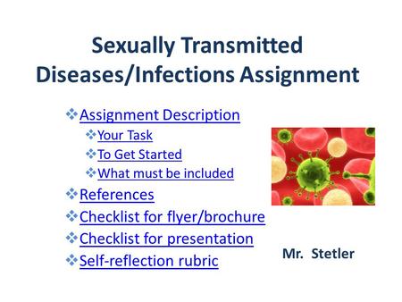 Sexually Transmitted Diseases/Infections Assignment