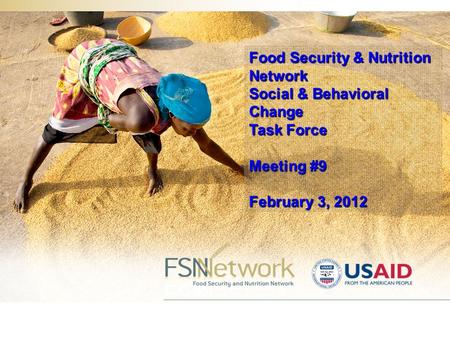 Food Security & Nutrition Network Social & Behavioral Change Task Force Meeting #9 February 3, 2012.