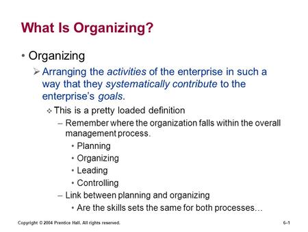What Is Organizing? Organizing
