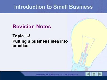 Introduction to Small Business