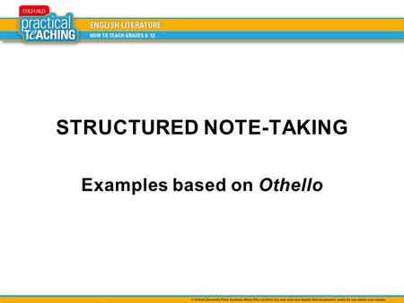 STRUCTURED NOTE-TAKING