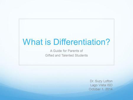 What is Differentiation?