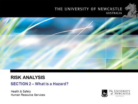 RISK ANALYSIS Health & Safety Human Resource Services SECTION 2 – What is a Hazard?