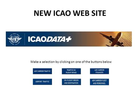NEW ICAO WEB SITE Make a selection by clicking on one of the buttons below.