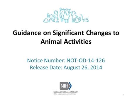 Guidance on Significant Changes to Animal Activities