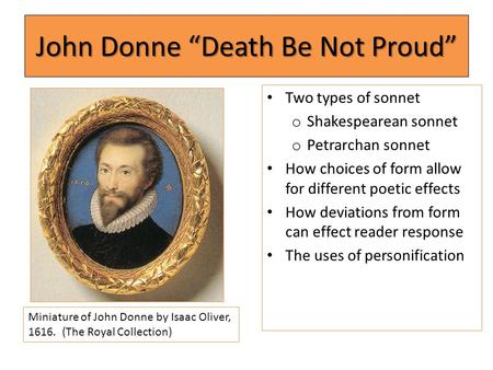 John Donne “Death Be Not Proud”