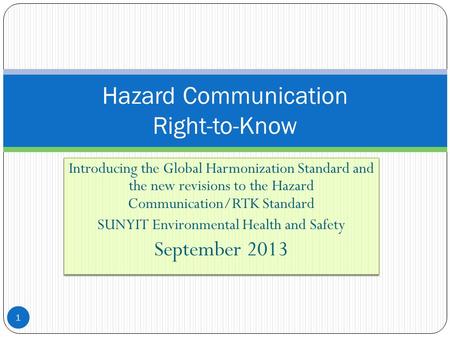 Hazard Communication Right-to-Know