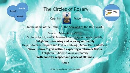 The Circles of Rosary Opening Prayer