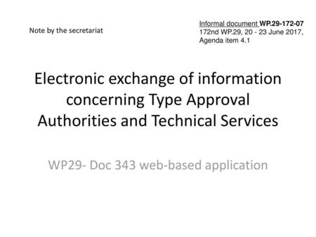 WP29- Doc 343 web-based application