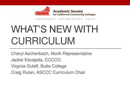 What’s new with curriculum