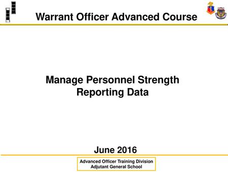 Warrant Officer Advanced Course