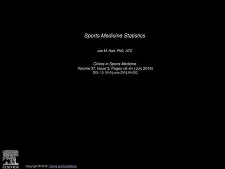 Sports Medicine Statistics