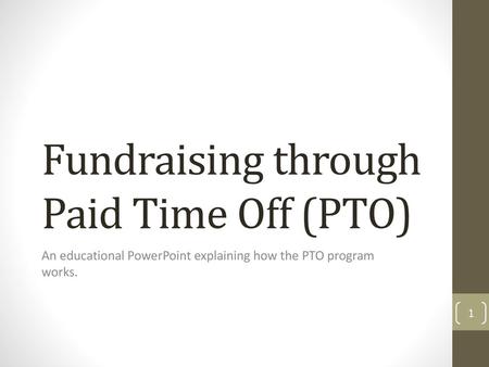 Fundraising through Paid Time Off (PTO)