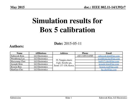 Simulation results for