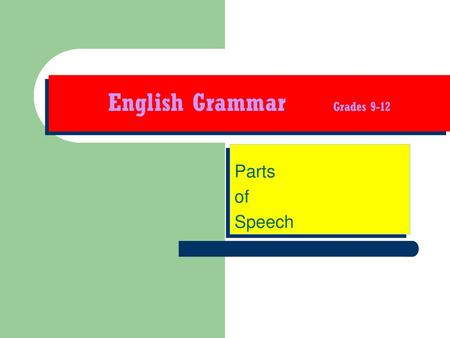 English Grammar Grades 9-12