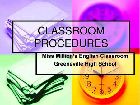 Miss Million’s English Classroom Greeneville High School