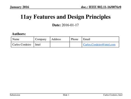 11ay Features and Design Principles