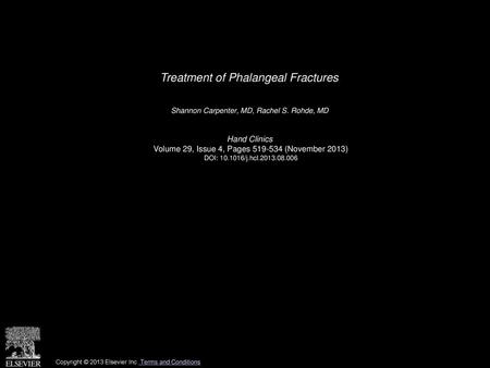 Treatment of Phalangeal Fractures