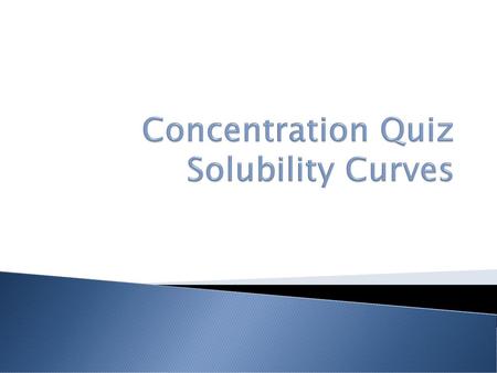 Concentration Quiz Solubility Curves