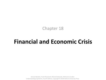 Financial and Economic Crisis
