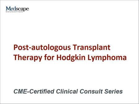 Post-autologous Transplant Therapy for Hodgkin Lymphoma