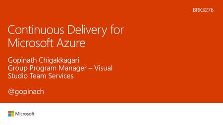 Continuous Delivery for Microsoft Azure
