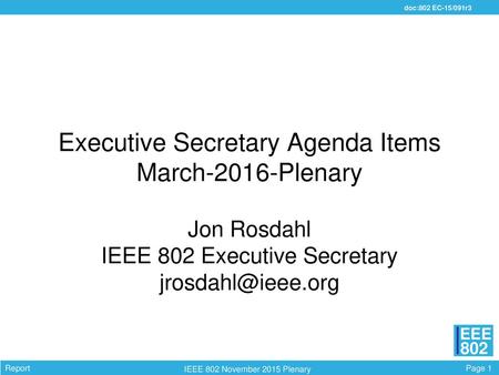 Executive Secretary Agenda Items March-2016-Plenary