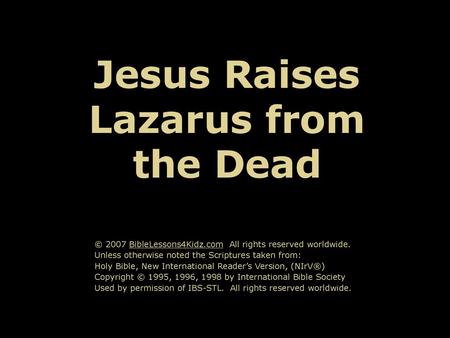 Jesus Raises Lazarus from the Dead
