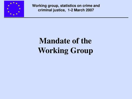 Mandate of the Working Group