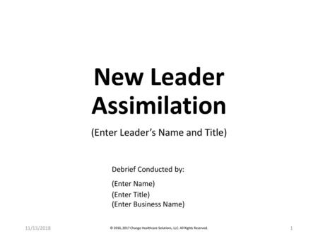 New Leader Assimilation