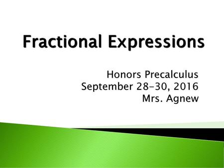 Fractional Expressions